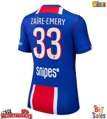 Paris Saint-Germain Warren Zaire-Emery #33 Replica Home Stadium Shirt for Women 2026-27 Short Sleeve